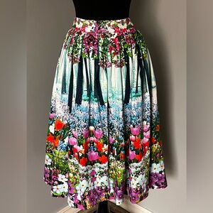ASOS Floral Garden Print Midi Skirt Sz 6
